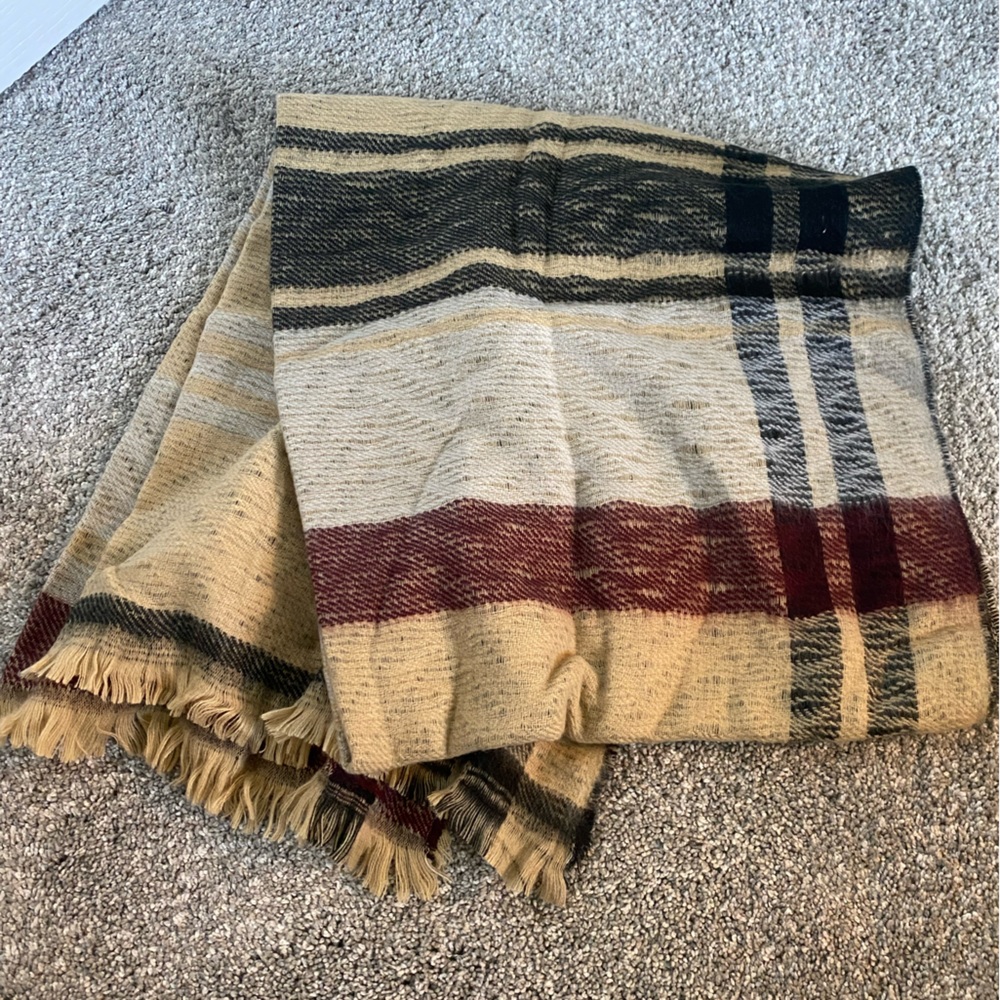 Plaid blanket scarf